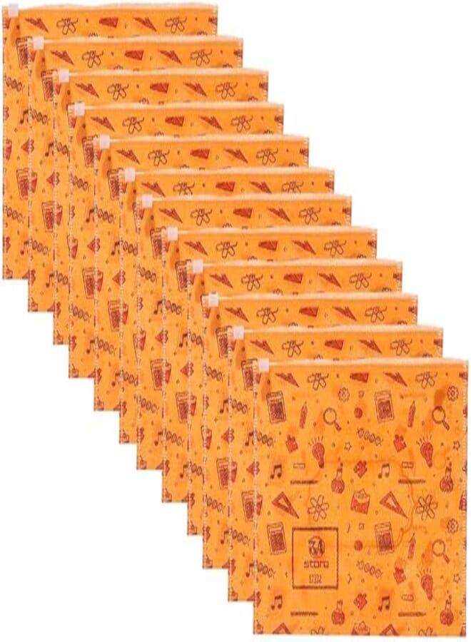 3A B4-17334 Fabric B4 Binder 30 * 38 cm With Zipper Tractor 12 Pieces - Orange
